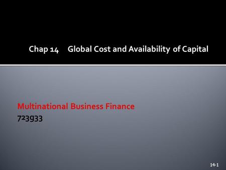 Multinational Business Finance 723g33