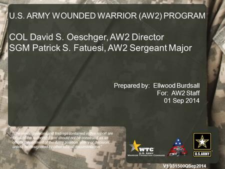 COL David S. Oeschger, AW2 Director