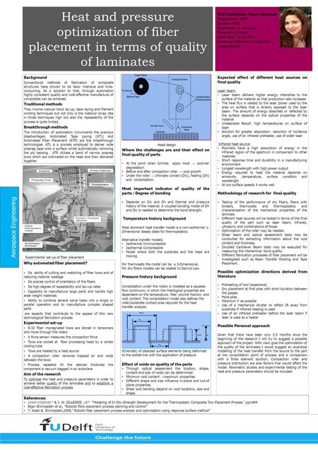 Heat and pressure optimization of fiber placement in terms of quality of laminates Background Conventional methods of fabrication of composite structures.