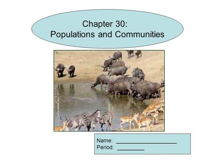 Populations and Communities