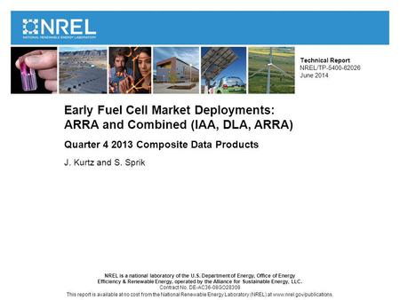 NREL is a national laboratory of the U.S. Department of Energy, Office of Energy Efficiency & Renewable Energy, operated by the Alliance for Sustainable.