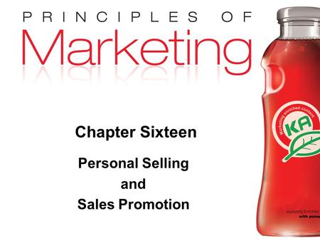 Personal Selling and Sales Promotion