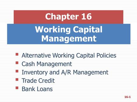 Working Capital Management