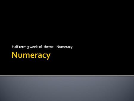 Half term 3 week 16 theme - Numeracy. “Poor numeracy is blighting Britain's economic performance and ruining lives,” according to a new charity launched.