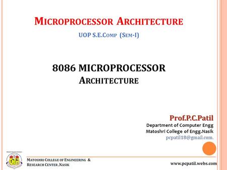 Microprocessor Architecture