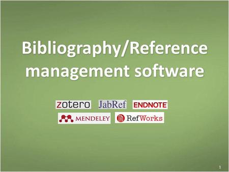 Bibliography/Reference management software