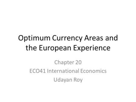 Optimum Currency Areas and the European Experience