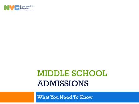 Middle School Admissions