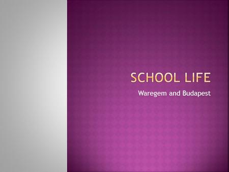 Waregem and Budapest.  Heilig-Hart college Waregem  arrival to school: 8 am  25 minutes to prepare for the lessons  first lesson starts: 8:25  the.