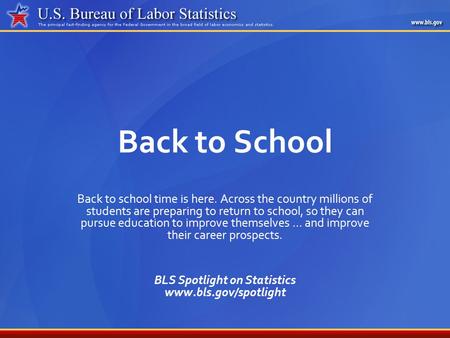 Back to School Back to school time is here. Across the country millions of students are preparing to return to school, so they can pursue education to.