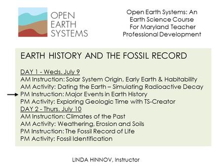 EARTH HISTORY AND THE FOSSIL RECORD