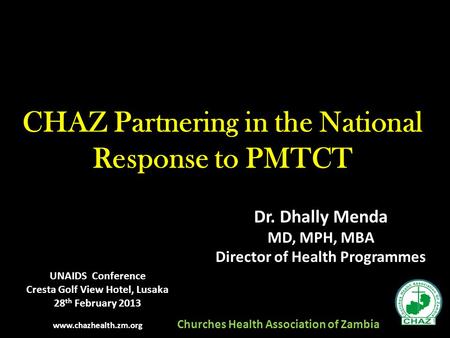 CHAZ Partnering in the National Response to PMTCT