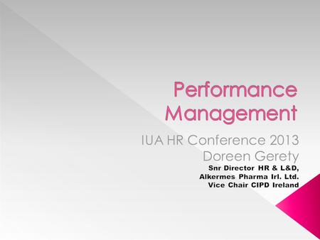 Performance Management