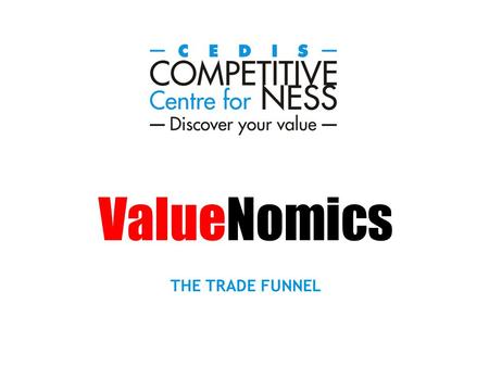 ValueNomics THE TRADE FUNNEL. DEMAND SIDE ANALYSIS MRI SCAN SUPPLY SIDE ANALYSIS CUSTOMER VALUES ANALYSIS VALUE SYSTEM ANALYSIS TRADE PROMOTION TRADE.