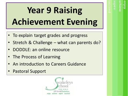 Year 9 Raising Achievement Evening