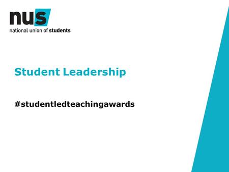 Student Leadership #studentledteachingawards. Learning objectives Understand why student leadership is important for your SLTA project Think about when.