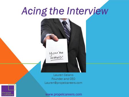 Acing the Interview  Lauren Celano