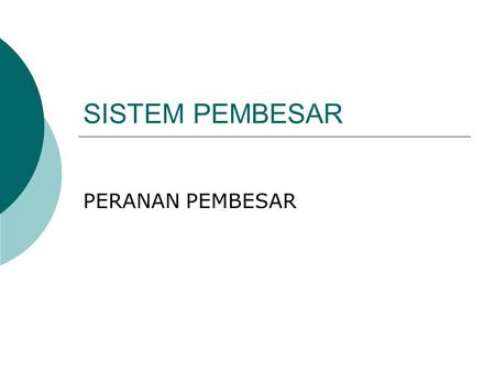 SISTEM PEMBESAR PERANAN PEMBESAR.