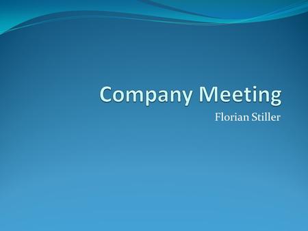 Florian Stiller. Agenda Review of key objectives How did we do? Organizational overview Top issues facing the company Review of our progress Key spending.