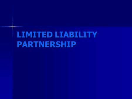 LIMITED LIABILITY PARTNERSHIP