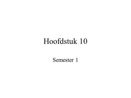 Hoofdstuk 10 Semester 1 server1:/home/bertil# ifconfig eth0 Link encap:Ethernet HWaddr 00:80:48:C7:D7:97 inet addr:192.168.0.1 Bcast:192.168.0.255.