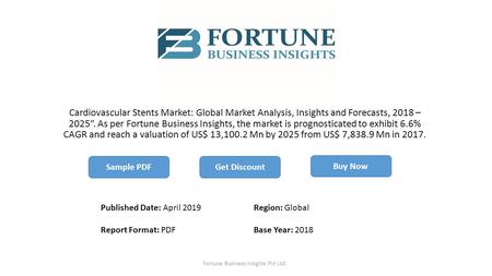 Cardiovascular Stents Market: Global Market Analysis, Insights and Forecasts, 2018 – 2025”. As per Fortune Business Insights, the market is prognosticated.