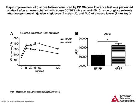 Rapid improvement of glucose tolerance induced by PP