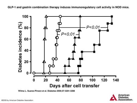 GLP-1 and gastrin combination therapy induces immunoregulatory cell activity in NOD mice. GLP-1 and gastrin combination therapy induces immunoregulatory.