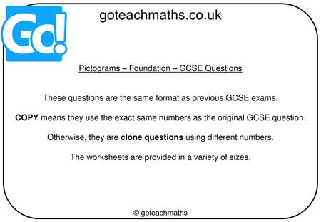 Pictograms – Foundation – GCSE Questions