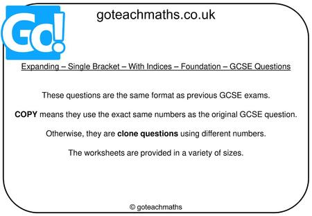 These questions are the same format as previous GCSE exams.