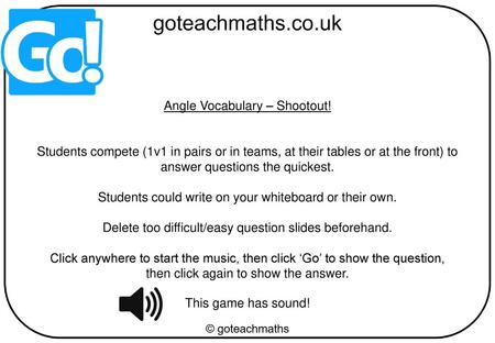 Angle Vocabulary – Shootout!