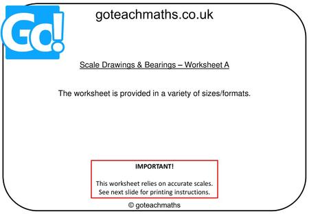 Scale Drawings & Bearings – Worksheet A