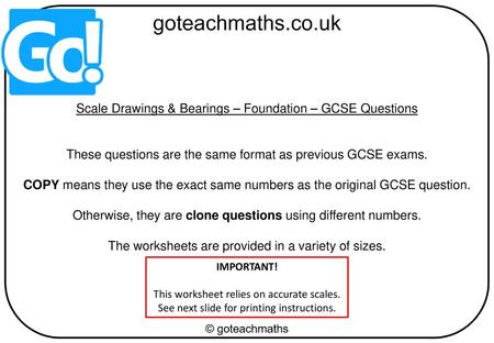 Scale Drawings & Bearings – Foundation – GCSE Questions