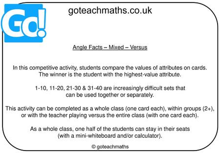 Angle Facts – Mixed – Versus