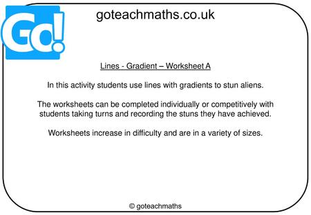 Lines - Gradient – Worksheet A