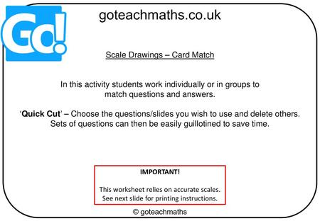 Scale Drawings – Card Match