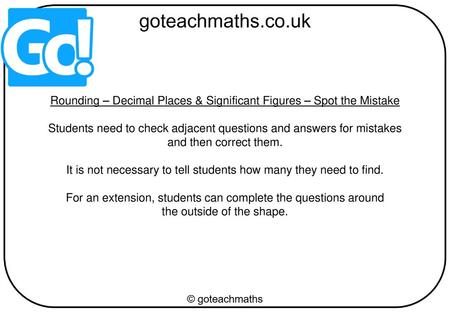 Rounding – Decimal Places & Significant Figures – Spot the Mistake