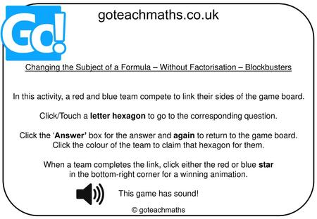 Click/Touch a letter hexagon to go to the corresponding question.