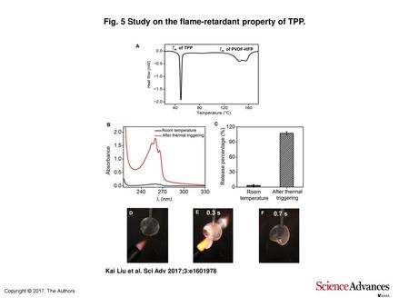 Fig. 5 Study on the flame-retardant property of TPP.