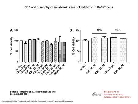 CBD and other phytocannabinoids are not cytotoxic in HaCaT cells.