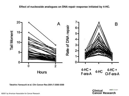 Effect of nucleoside analogues on DNA repair response initiated by 4-HC. Effect of nucleoside analogues on DNA repair response initiated by 4-HC. A, CLL.