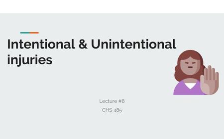 Intentional & Unintentional injuries