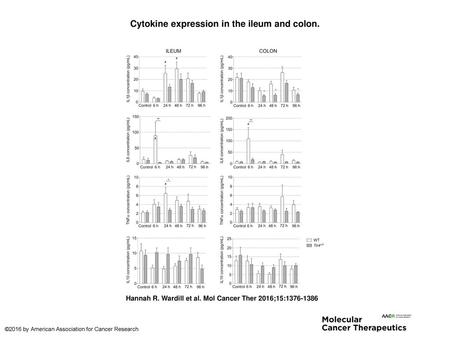 Cytokine expression in the ileum and colon.