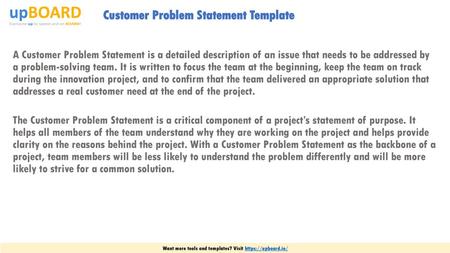 Customer Problem Statement Template