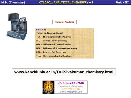 Department of Chemistry