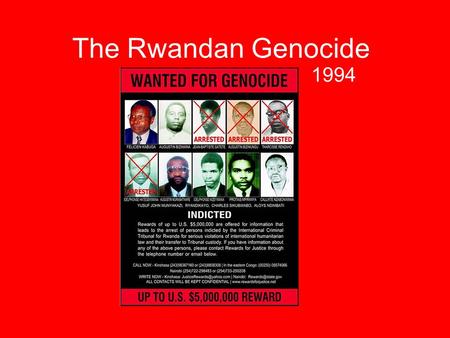 The Rwandan Genocide 1994.