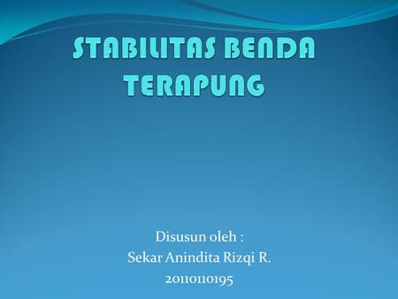 STABILITAS BENDA TERAPUNG