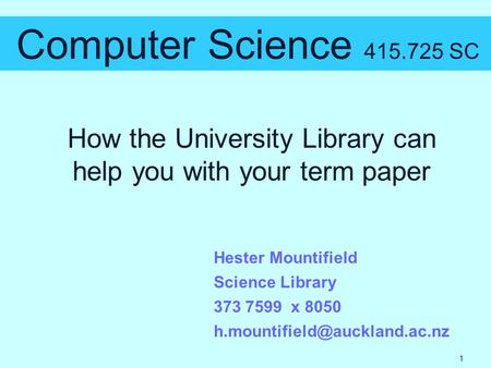 How the University Library can help you with your term paper