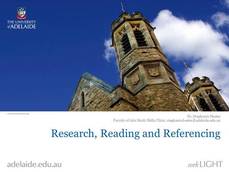 Research, Reading and Referencing