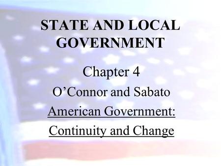 STATE AND LOCAL GOVERNMENT